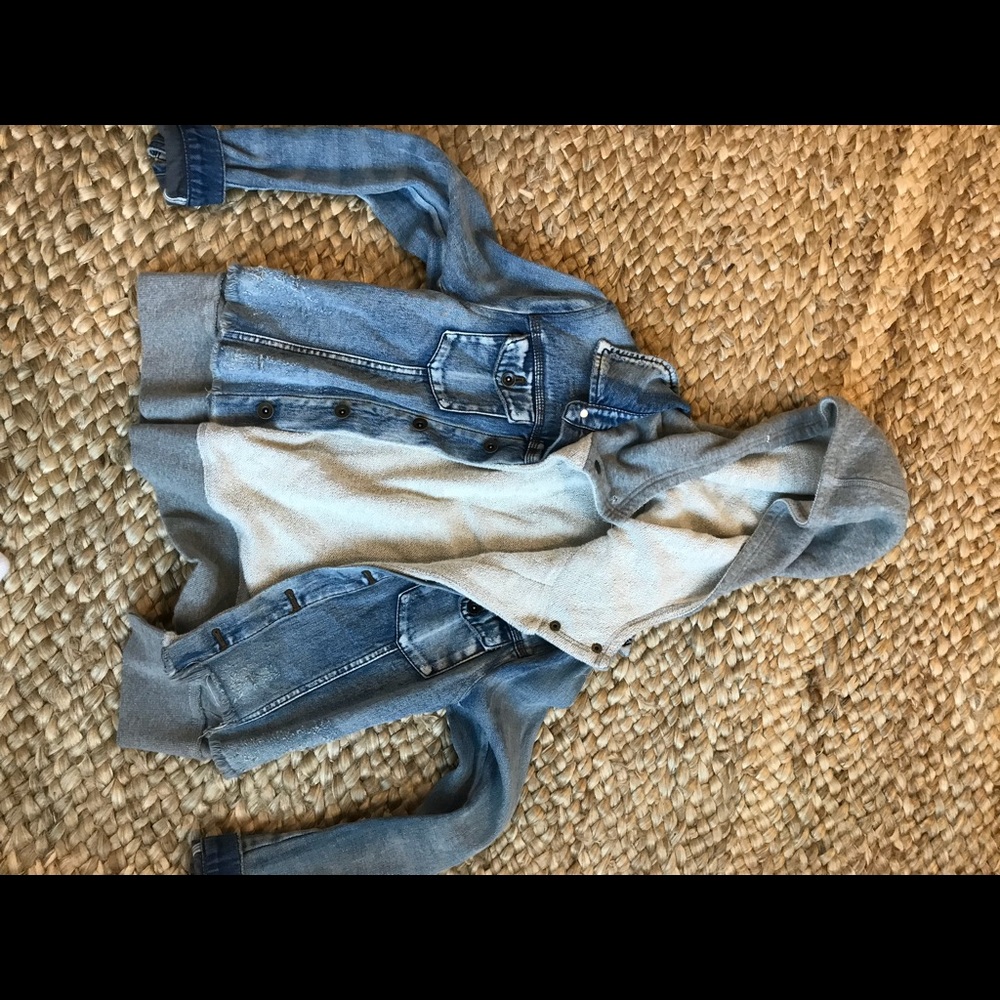 Free people double weave hoodie/denim jacket